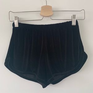 Brandy Melville black velvet shorts